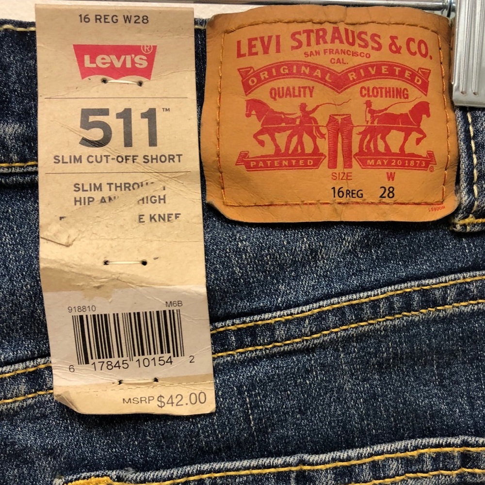 Levi’s 511 Slim Cut-Off Raw Edge Jean Shorts-New With Tags - Picture 7 of 11